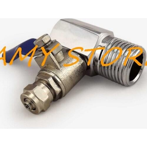 RO T Way Silver 1/2" BSP Male-Female Connector Faucet Diverter Drinking Water Filter 1/4"BSP Ball Valve Branch Adapted 1/4"Pipe
