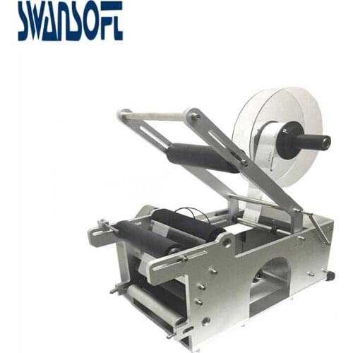 SWANSOFT Semi-automatic Labeling machine for glass/plastic/PET/paper bottle Pet Bottle Labeling Machine