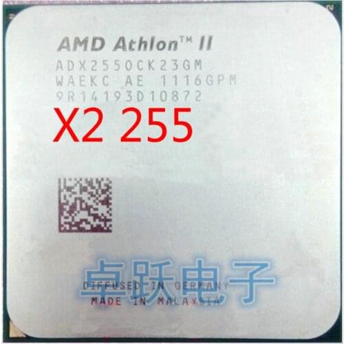 AMD Athlon II X2 255 CPU 3.1GHz, 2MB L2 Cache Socket AM3 PGA938, Desktop CPU scattered pieces processor free shipping