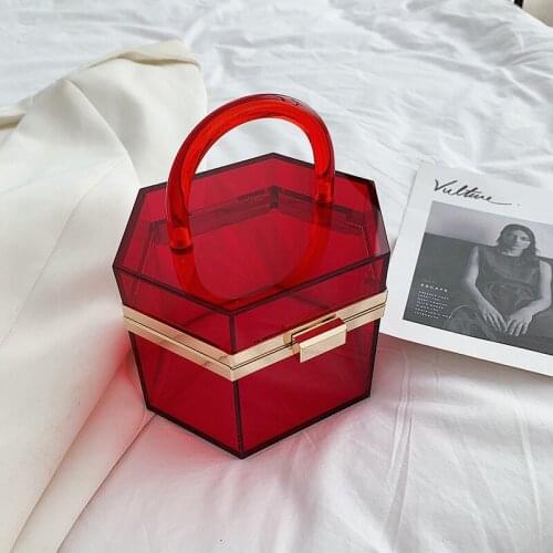 Cross-border Acrylic Transparent Bag 2020 Fashion Candy Color Ins Net Red Chain Wild Portable Box Bag Female Luxury Bag