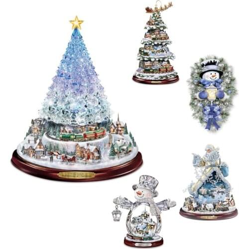 Christmas Tree Rotating Sculpture Train Decorations Paste Window PVC Paste Stickers Pegatinas Paredes Christmas Decorations