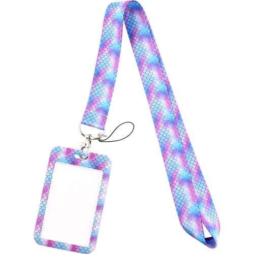DZ1993 Mermaid Lanyard for Key Neck Strap lanyards id badge holder Key Chain Key Holder Hang Rope Key Rings Accessories Gifts