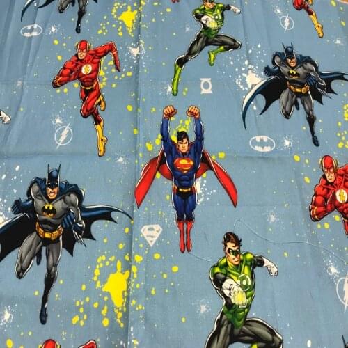 Superheroes fabric 100% cotton poplin