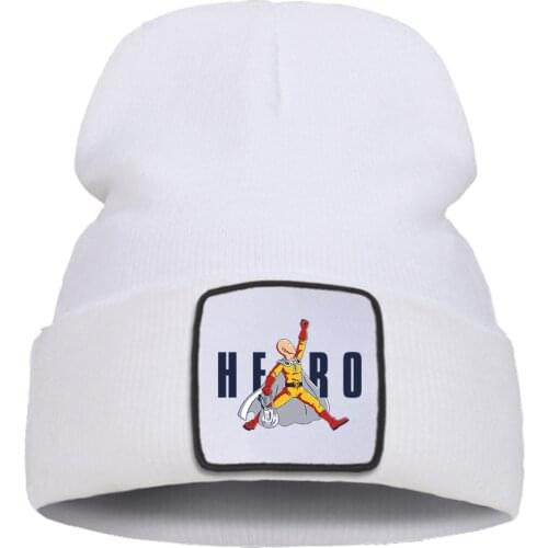 Cartoon One Punch Man Knitted Cap Japan Anime Unisex Bonnet Hats Casual Winter Warm Beanie Caps Outdoor Solid Color Skullies Hat