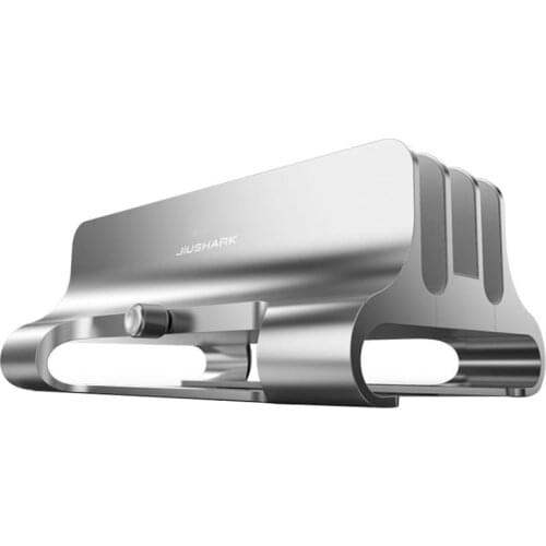 JIUSHARK Universal Vertical Aluminum Laptop Tablet Stand Storage Support Base Desktop Anti Slip Adjustable Stand Holder,Gray