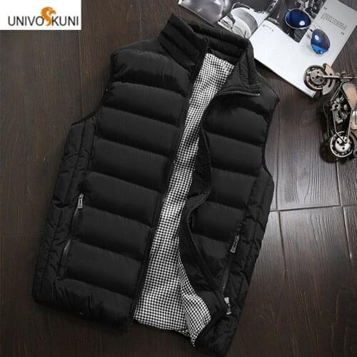 UNIVOS KUNI 2019 Men Warm Vest Soild Color Formal Fashion Couple Casual Sports Male Women Slim Fit Big Size 5XL Q6041