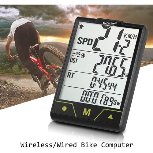 Waterproof Bicycle Computer Wireless And Wired MTB Odometer Stopwatch Speedometer Watch LED Backlight 2.7 inches of big screen
