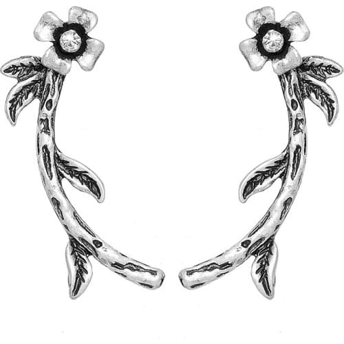 Wild&Free 2017 New Flower Hanging Earrings For Women Vintage Gold&Silver Color Plant Drop Dangle Earrings Jewelry Fashion Brinco