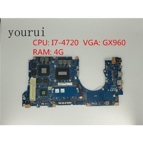 Yourui N501Jw 4GB RAM i7-4720HQ CPU GT960M Motherboard For ASUS N501J UX501JW Notebook Motherboard 100% Test all functions