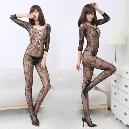 Plussize Fishnet Bodystocking Fantasy sexy Fat lingerie Erotic Open Cup Crotchless Bodysuits for Women Sleeve Mesh Tight Appeal