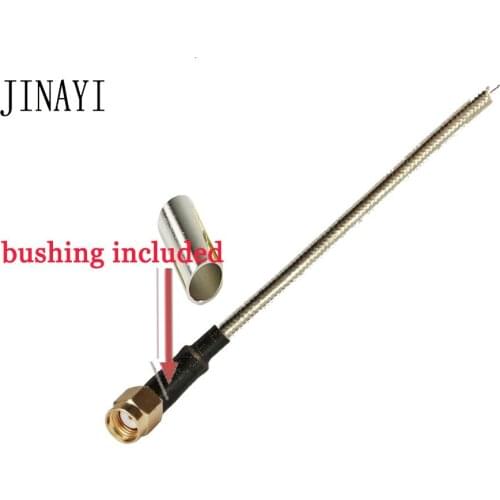 10pcs RP-SMA Male Female with Bushing Sleeves Single-head RF Extension Coax Pigtail Semi-rigid Cable RG402 10cm