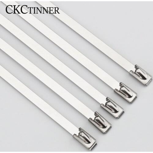 100PCS 4.6mm Stainless Steel Metal Cable Tie Zipper Bag Multifunctional Locking 100/150/200/250/300/350/400/450 Zip Wrap Exhaust