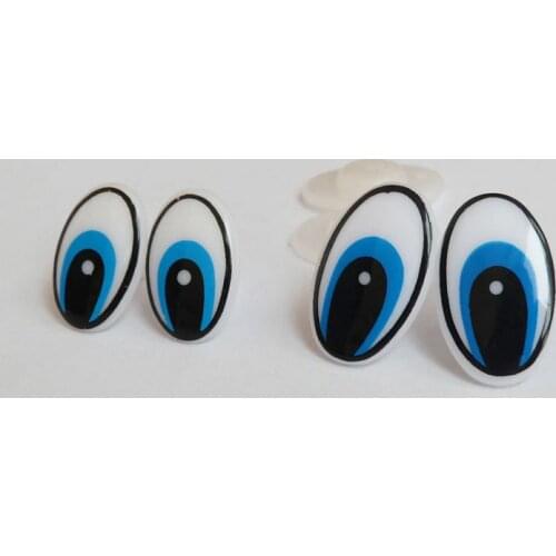 200pcs/lot 14x22mm&16x27mm plastic cartoon safety toy eyes with white washer for diy plush doll accessories