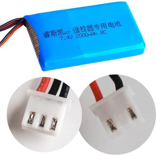 2S 7.4V 2000mah Lipo Battery 8C 1S 2S Balancing Connector for FrSky Taranis Q X7 RC Radio Remote Controller Transmitter Radius