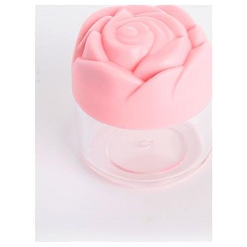 5pcs 20g Plastic Cosmetic Cream Containers with Rose Shaped Screw Caps, Empty Makeup Sample Jars Lip Balm Pot Jar