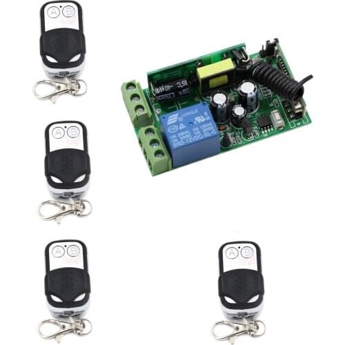 AC 85-250V Wireless Remote Control Switch System 1CH Relay Wireless Remote ON OFF Teleswitch Receiver A/B Button Transmitter