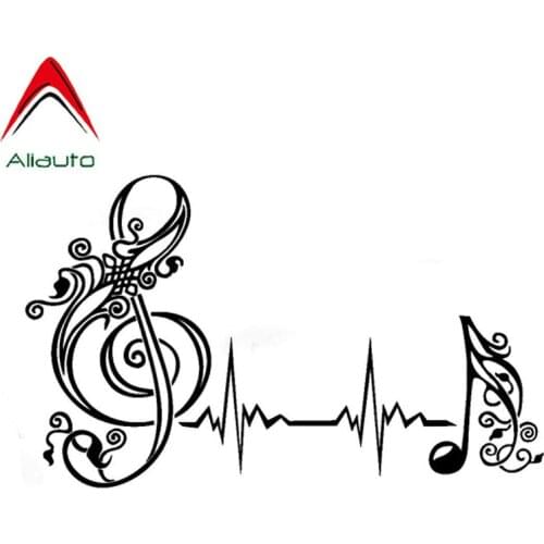 Aliauto Interesting Car Sticker Musical Heartbeat Pulse Silhouette Decor Vinyl Accessories PVC Black/Silver for Lexus,17cm*10cm