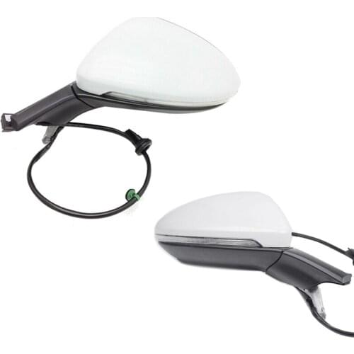 Side Rear View Mirror Assembly with Glasses Cover Manual Folding for Golf 7 MK7 MK7.5 White 6 Wires