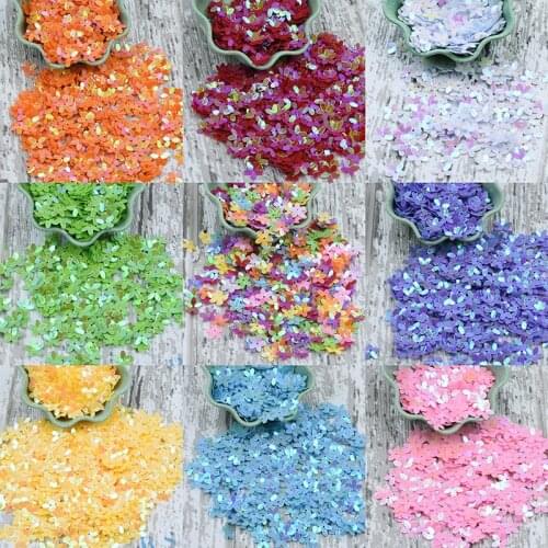 Flower Sequins 10mm Five Petal Loose Sequin PVC Paillettes for Sewing Craft Wedding Women Kids DIY Garment Accessories 20g/lot