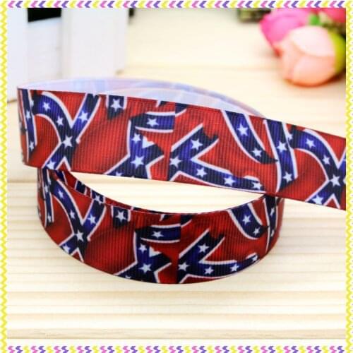 DHK 7/8'' 5yards flag printed grosgrain ribbon headwear hair bow diy party decoration OEM Wholesale 22mm E905