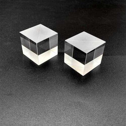 Custom Beamsplitter Prism 15*15*15mm Right Angle Triangle Prism Cube Beamsplitter AR Coating Right Angle Prism Glue Prism