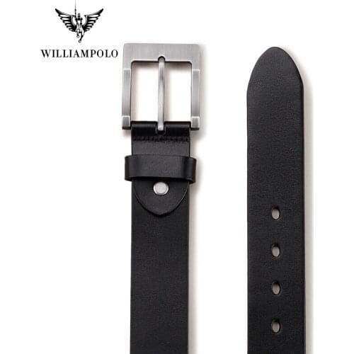 WILLIAMPOLO Cowhide Leather Belts For Men Cowboy Luxury Strap Male Vintage Fancy Jeans Designer Belt Men #016P