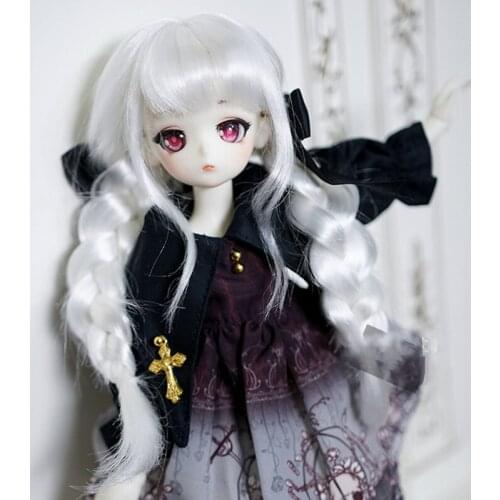 Soft wig Mohair 1/6 1/3 1/4 BJD MSD Wig for Dolls,Fashion Long Doll silver Wig Curly Doll Hair for Doll Accessories