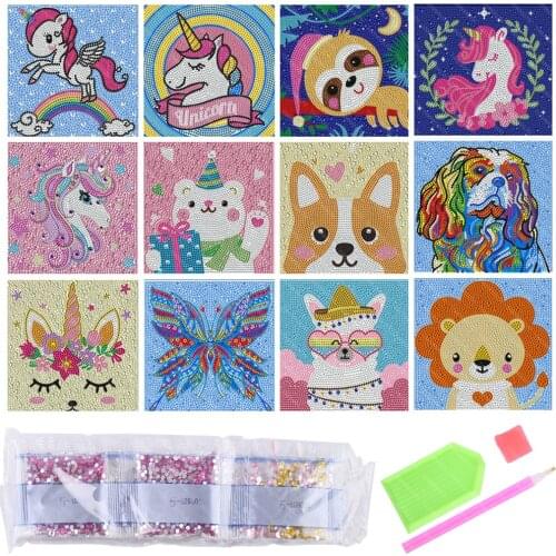 5D Diamond Painting Kits for Kids Beginner Easy DIY Crystal Art Full Drill Painting by Number Kits With Frame for Children