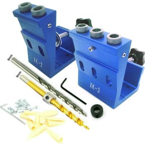 Woodworking Guide Clamp Locator Set 9mm Oblique Hole Drill Locator Wood Assembled Punchers Hole Punching Fixtures Tools