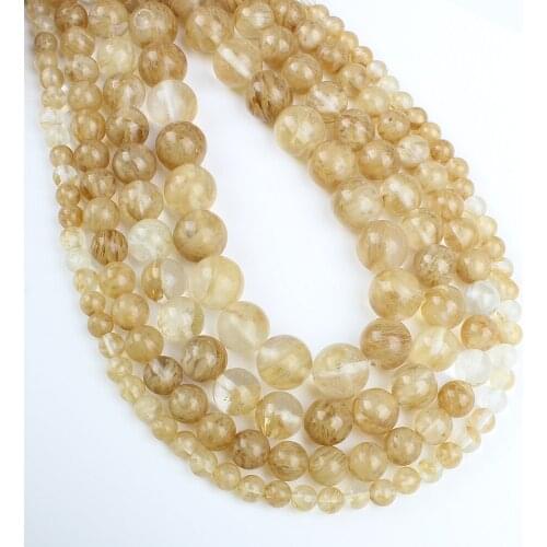 Natural Gem Fashion Tea Watermelon Round Loose Beads Men and Women Jewelry Handmade DIY Necklace Bracelet Jewelry Accessories