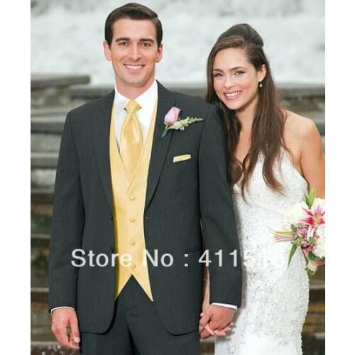 Custom man cheap party evening suits/Charcoal Black Groom Tuxedos Wedding Bridegroom Suits men groom wear dress/free shipping