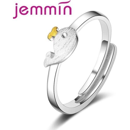 New Fashion Loverly Animal Dolphin For Woman Girls Banquet Accessories Genuine 925 Sterling Silver Adjustable Finger Ring