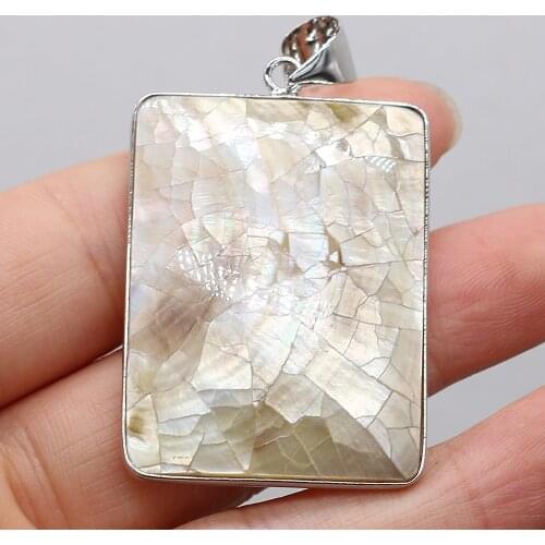 New Natural Mother-of-Pearl Pendants Rectangle Sea Shell Charms for Jewelry Making Vintage Necklace Earrings Accessories