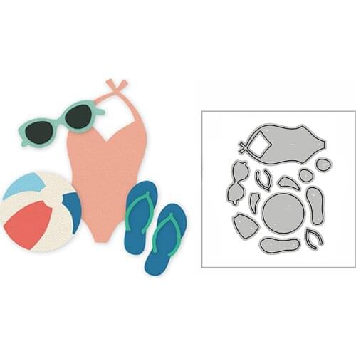 New Swimsuit Sunglasses Ball Shoes 2020 Metal Cutting Dies for DIY Scrapbooking and Card Making Decor Embossing Mold No Stamps