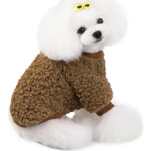 Pet dog cat clothes Winter Warm Clothes Thick fleece two-legged Hoodies Coat for Small dog puppies Teddy