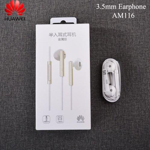 Original Huawei 3.5MM Earphone AM116 Wired Headset With Mic For Huawei P30 P20 Pro Nova 4e 3e 5i Mate 7 8 9 10 Honor 10 20 9X 8X