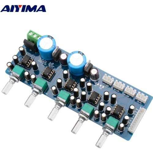AIYIMA 7.1 Home Theater NE5532 Preamplifier Tone Bord Preamp Volume Control 2 Level Low Pass Filtering 8 Channel With Subwoofer
