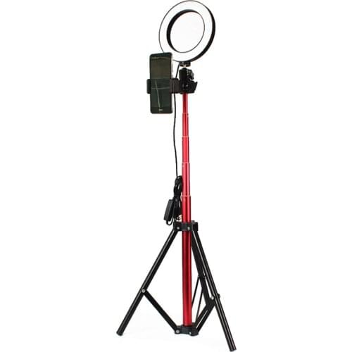 Adjustable Brightness Red 16/20/26cm DC5V Mini LED Light Selfie Camera Lamp+ Light Stand 10 Levels for Live Show Taking Pictures