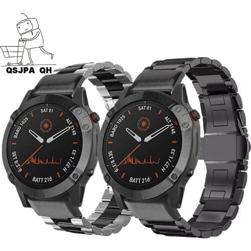 Smart Watch Band Straps For Garmin Fenix 6 6X 5X 5 3HR Forerunner 935 945 Quick Release Strap Stainless steel metal Bracelet