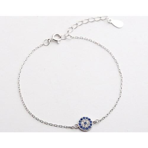 Talisman Blue Eyes Bracelet Real 925 Sterling Silver Personality Accessories For Fashion Women Bohemia Fine Jewelry Gift