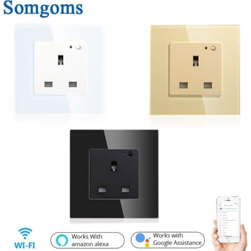 UK Smart Wall Socket WiFi Socket 13A Remote Control Smart Life/Tuya APP Remote Control,Works With Alexa Google Home