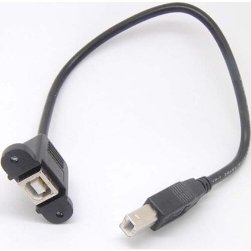 USB 2.0 Female to Printer Scanner B Male Cable Cord lead Screw Lock Type 30cm with 2x Screw
