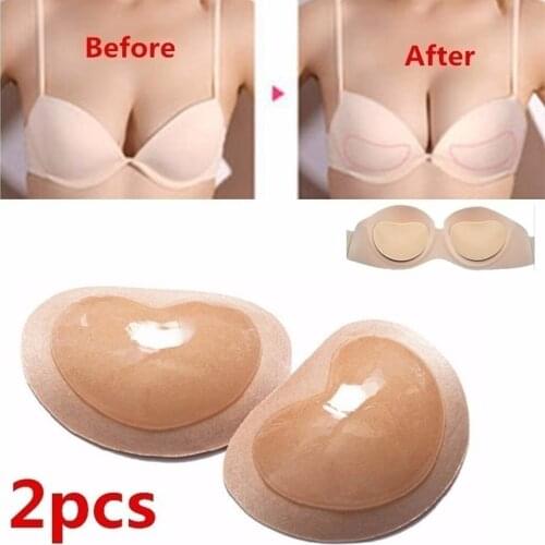 1Pair Invisible Heart Padding Magic Bra Insert Pads Push Up Silicone Self Adhesive Breast Enhancer Women Intimates