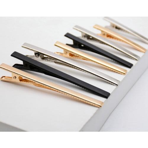 10PCS DIY Hairclips Black/Gold/Silver Single Prong Alligator Hairpin Making Blank Hair Clips Accessories