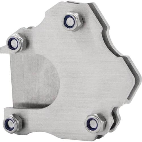 1 PCS Silver Steel Motorcycle Side Kickstand Stand Enlarger Foot Pad Extension Plate Small Size Easy To Carry Accessories