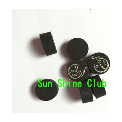 10pcs/lot Free shipping 2016 Original NICEST 14MM Billiards Pool Cue Tips BLACK Pigskin Cue tips High Quality for HOUSE CUES