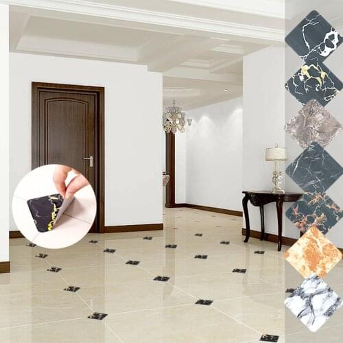 10pcs/pack Self Adhesive Floor Stickers living room Corridor Ground Tile Wallpapers DIY Bedroom Waterproof Marble Wall Decals