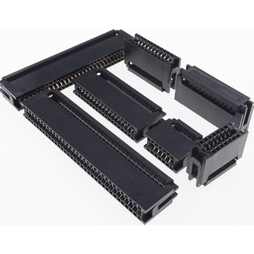 20 Pcs 2.54 mm Pitch Edge Card Type Ribbon Cable Connector 10 14 16 20 24 26 30 34 40 50 60 64 Pin PCB Receptale HIF5D IDC Crimp