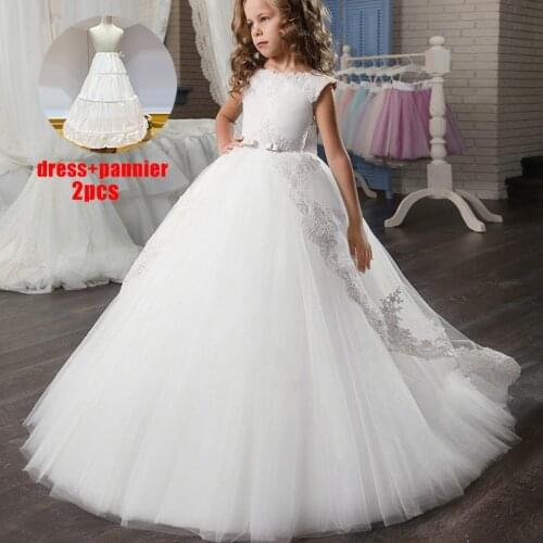 Teenager Formal Long SleeveGirls Dresses For Bridesmaid Princess Long Evening Dress Girl Party Wedding Dress 14 10 12 Yea