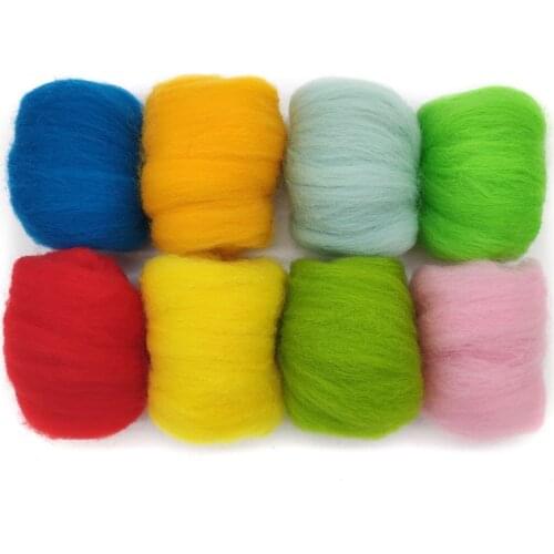 80g (8 Colorsx10g)Merino Wool Roving for Needle Felting Kit, 100% Pure Felting Wool, Soft Delicate, Can Touch the Skin (No. 11)